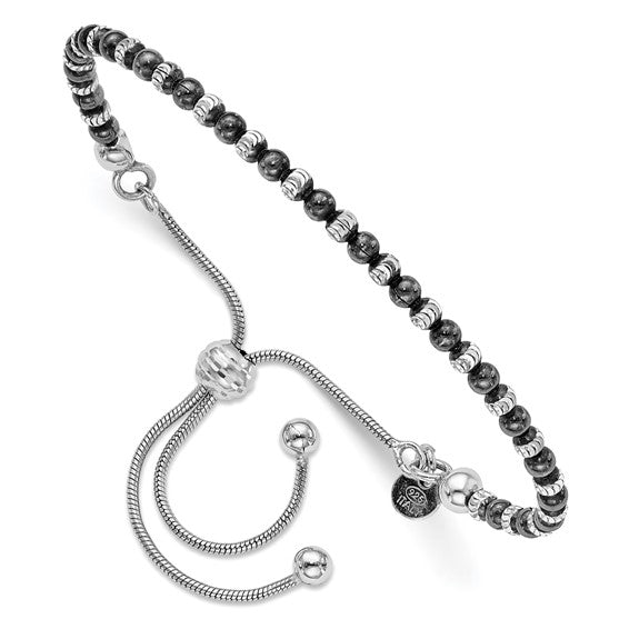 Sterling Silver Adjustable Beaded Bracelet