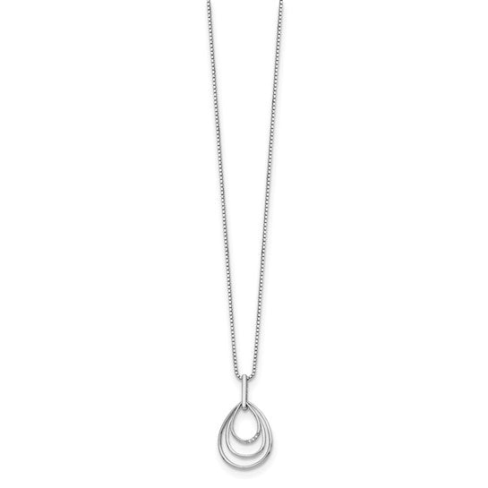 Sterling Diamond Fancy Teardrop Necklace