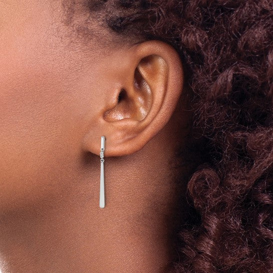Silver Diamond Dangle Drop Earring