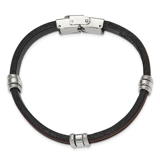 Leather & Stainless Steel Bracelet