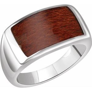 Sterling Silver Cherry Wood Ring