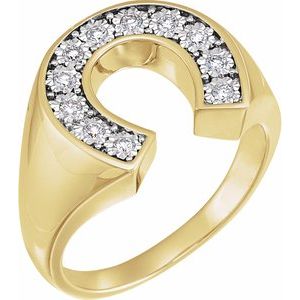 14K Yellow/White 1/4 CTW Natural Diamond Horseshoe Ring