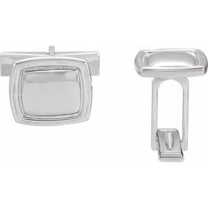 Sterling Silver 14x16 mm Square Cuff Links